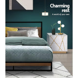 Florence Metal Bed Frame Base Platform - Black Double