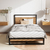 Florence Metal Bed Frame Base Platform - Black King Single