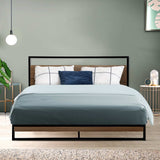 Neptune Bed & Euro Top Mattress Package with 34cm Black Mattress - Black Queen