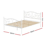 Medina Metal Bed Frame - White Double