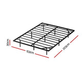 Monaco Metal Platform Bed Base with Smart LED Lights Floating Effect - Black Queen