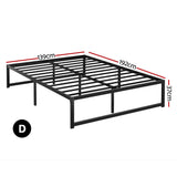 Prehnite Bed & Mattress Package with 32cm Mattress - Black Double