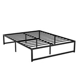 Chloe Bed Frame Metal Platform Bed Base Mattress - Black Queen