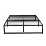 Chloe Bed Frame Metal Platform Bed Base Mattress - Black Queen