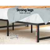 Chloe Bed Frame Metal Platform Bed Base Mattress - Black Queen