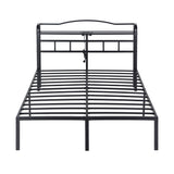 Trista Bed Frame with Charging Station - Black Double