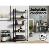 Artiss Bookshelf 5 Tiers - Noe Black And Oak
