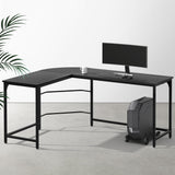 Artiss Computer Desk L-Shape CPU Stand Black 147cm