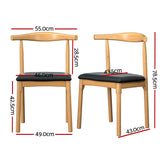 Esme Dining Chair Rubber Wood Leather Seat - Pine & Black