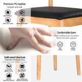Esme Dining Chair Rubber Wood Leather Seat - Pine & Black
