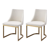 Isobel Set of 2 Dining Chairs Linen Fabric - Beige