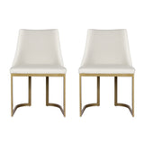 Isobel Set of 2 Dining Chairs Linen Fabric - Beige
