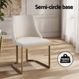 Isobel Set of 2 Dining Chairs Linen Fabric - Beige