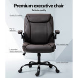 Artiss Executive Office Chair Mid Back - Brown