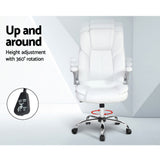 Artiss Executive Office Chair Leather Tilt White