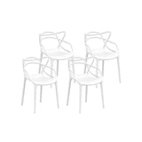 Yannick Outdoor Dining Chairs PP Portable Stackable Chair Patio Furniture Set of 4 - White