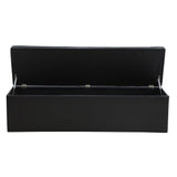 Storage Ottoman Blanket Box Black LARGE Leather Rest Chest Toy Foot Stool