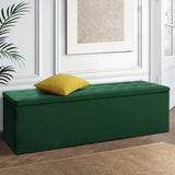 Storage Ottoman Blanket Box Velvet Foot Stool Rest Chest Couch Green
