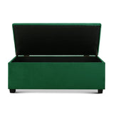 Storage Ottoman Blanket Box 97cm Velvet Green