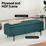 140cm Storage Ottoman Blanket Box Velvet - Green