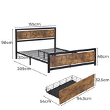 Cosseted Bed & Mattress Package with 20cm Mattress - Black & Wood Queen