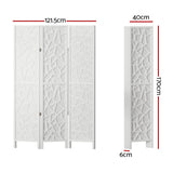 3 Panel Room Divider Screen 122x170cm - White