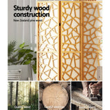 4 Panel Room Divider Screen 162x170cm - Natural