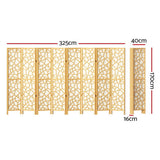 8 Panel Room Divider Screen 325x170cm - Natural
