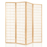 4 Panel Room Divider Screen 174x179cm - Natural