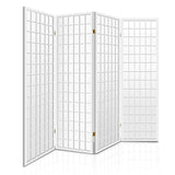 4 Panel Room Divider Screen 174x179cm - White
