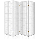4 Panel Room Divider Screen 174x179cm - White