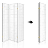 4 Panel Room Divider Screen 174x179cm - White