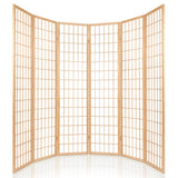 6 Panel Room Divider Screen 261x179cm - Natural