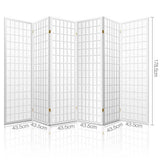 6 Panel Room Divider Screen 261x179cm - White