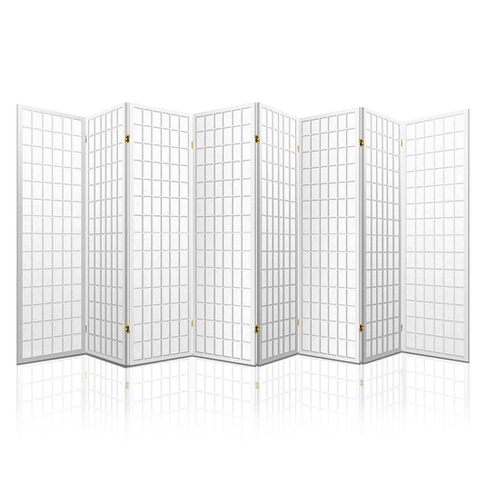 8 Panel Room Divider Screen 348x179cm - White