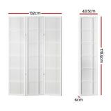 3 Panel Room Divider Screen 132x179cm - White