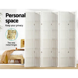 6 Panel Room Divider Screen 265x179cm - White