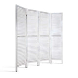 4 Panel Room Divider Screen 163x170cm - White