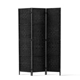 3 Panel Room Divider Screen 123x170cm Woven - Black