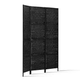 3 Panel Room Divider Screen 123x170cm Woven - Black