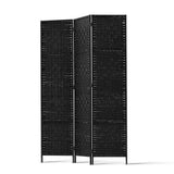 3 Panel Room Divider Screen 123x170cm Woven - Black