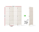 4 Panel Room Divider Screen 163x170cm Woven - White