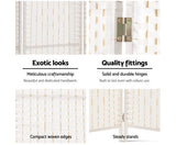4 Panel Room Divider Screen 163x170cm Woven - White