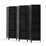 6 Panel Room Divider Screen 245x170cm Woven - Black