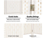 8 Panel Room Divider Screen 326x170cm Woven - White