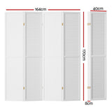 4 Panel Room Divider Screen 164x170cm Pegboard - White