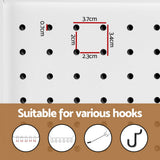 4 Panel Room Divider Screen 164x170cm Pegboard - White