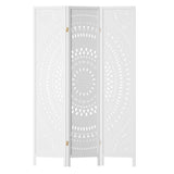 3 Panel Room Divider Screen 132x170cm Circle - White