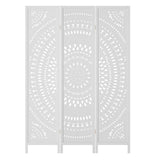 3 Panel Room Divider Screen 132x170cm Circle - White