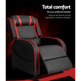 Kamira Recliner Chair Gaming Racing Armchair Lounge Chair Leather - Black